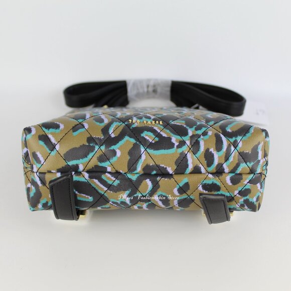 NWT Ted Baker Leopard Quilted Backpack– Stylish & Trendy Bag for Everyday Use - Picture 10 of 14